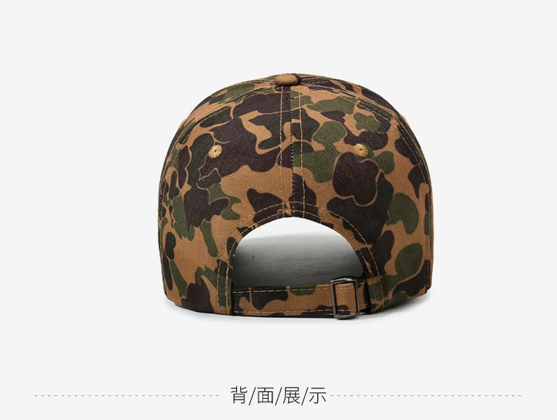 Vintage Camouflage Workwear-Stil Amerikanische Neue Baseballkappe Unisex Outdoor Verstellbarer Sonnenhut Modischer UV-Schutz – Detail 11