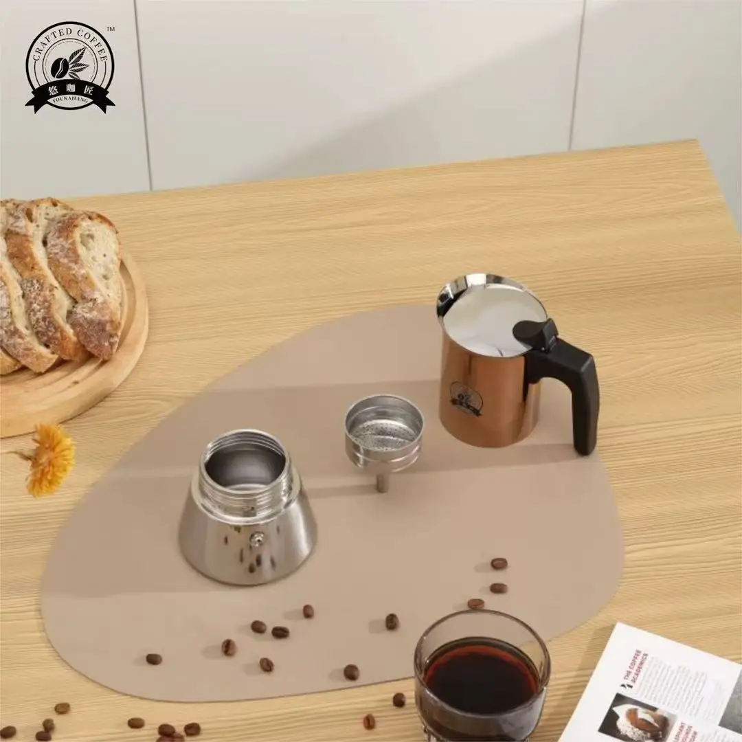 وعاء موكا من الفولاذ المقاوم للصدأ مطلي بالذهب الوردي مقاس 4/6. للمنزل/المكتب/التخييم. الفاخرة والمتميزة. يعمل على التعريفي ومواقد الغاز