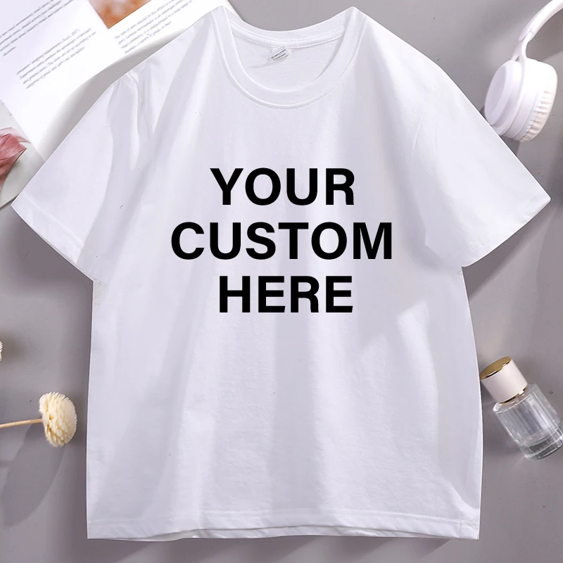 Individuell bedrucktes Baumwoll-T-Shirt, personalisiertes Design, T-Shirt mit inspirierendem Text, DIY-Foto-Bild-T-Shirt, Baumwoll-Kurzarm-T-Shirts – Detail 6