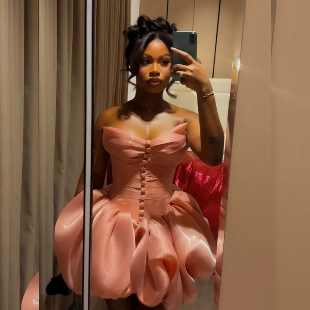 

Blush Pink Princess Dress, High‑Waist Corset + Tutu Skirt, Party Outfit – Trending: Summer Vacation, Boho, New Chinese, Ethnic