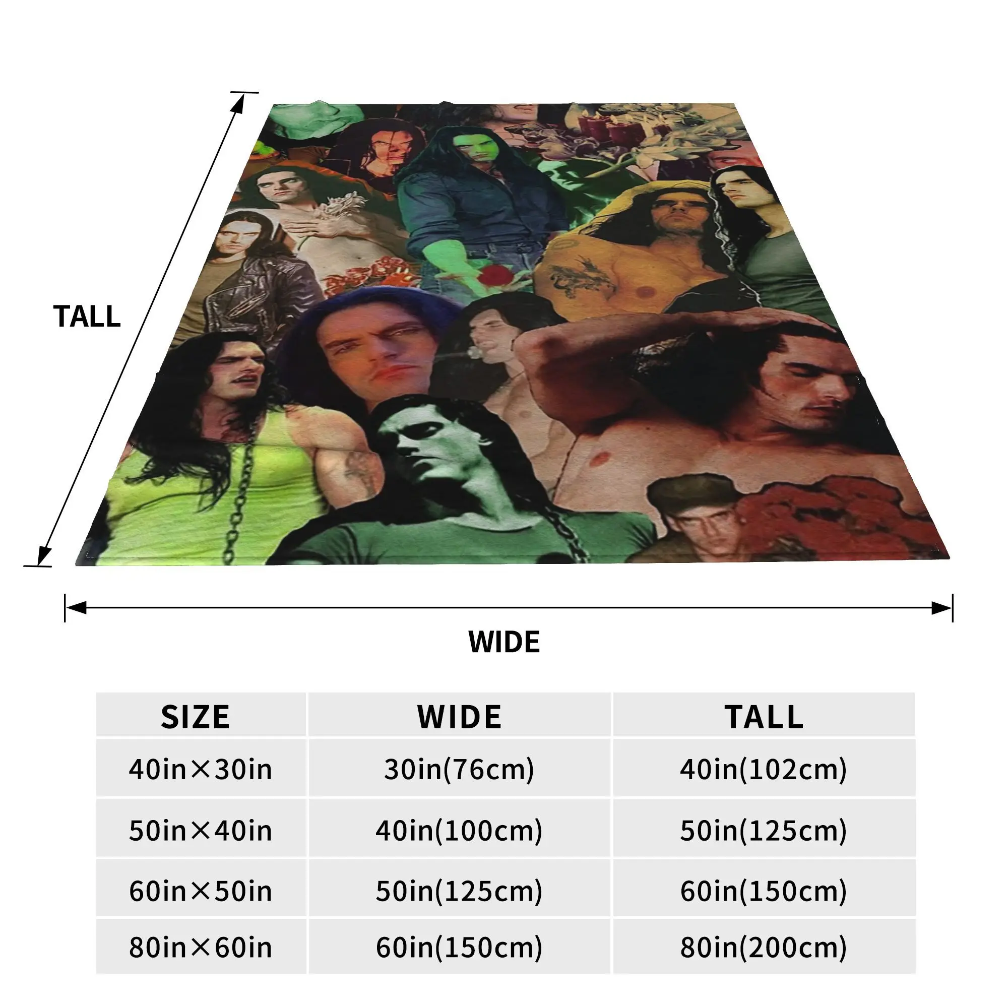 Type O Negative Peter Steele Dark Goth Blankets Soft Warm Flannel Throw Blanket Plush for Bed Living room Picnic Travel Home