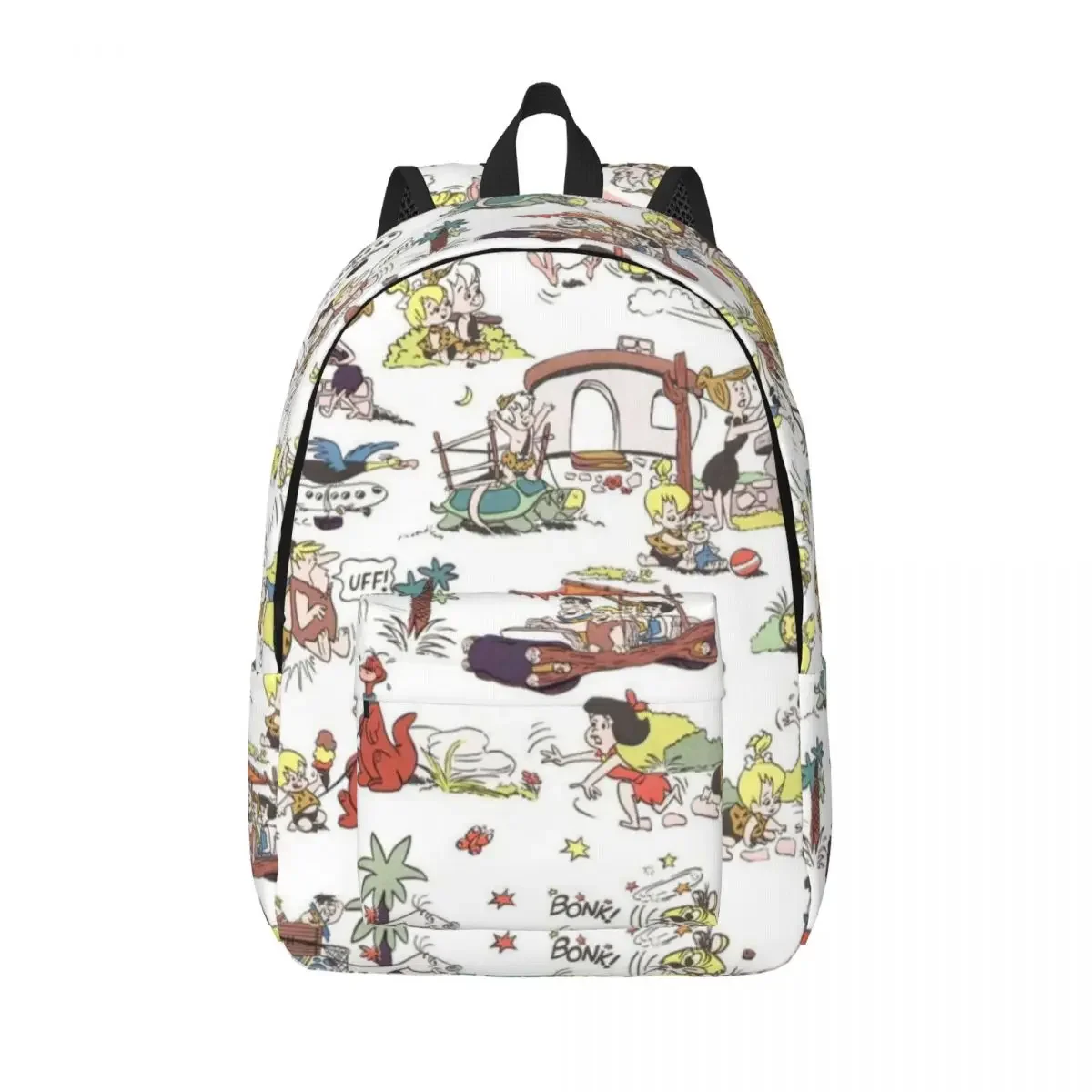 Flintstones Anime Fred Flintstone Backpack with Pocket High School Business Daypack for Men Women Laptop Computer Canvas Bags