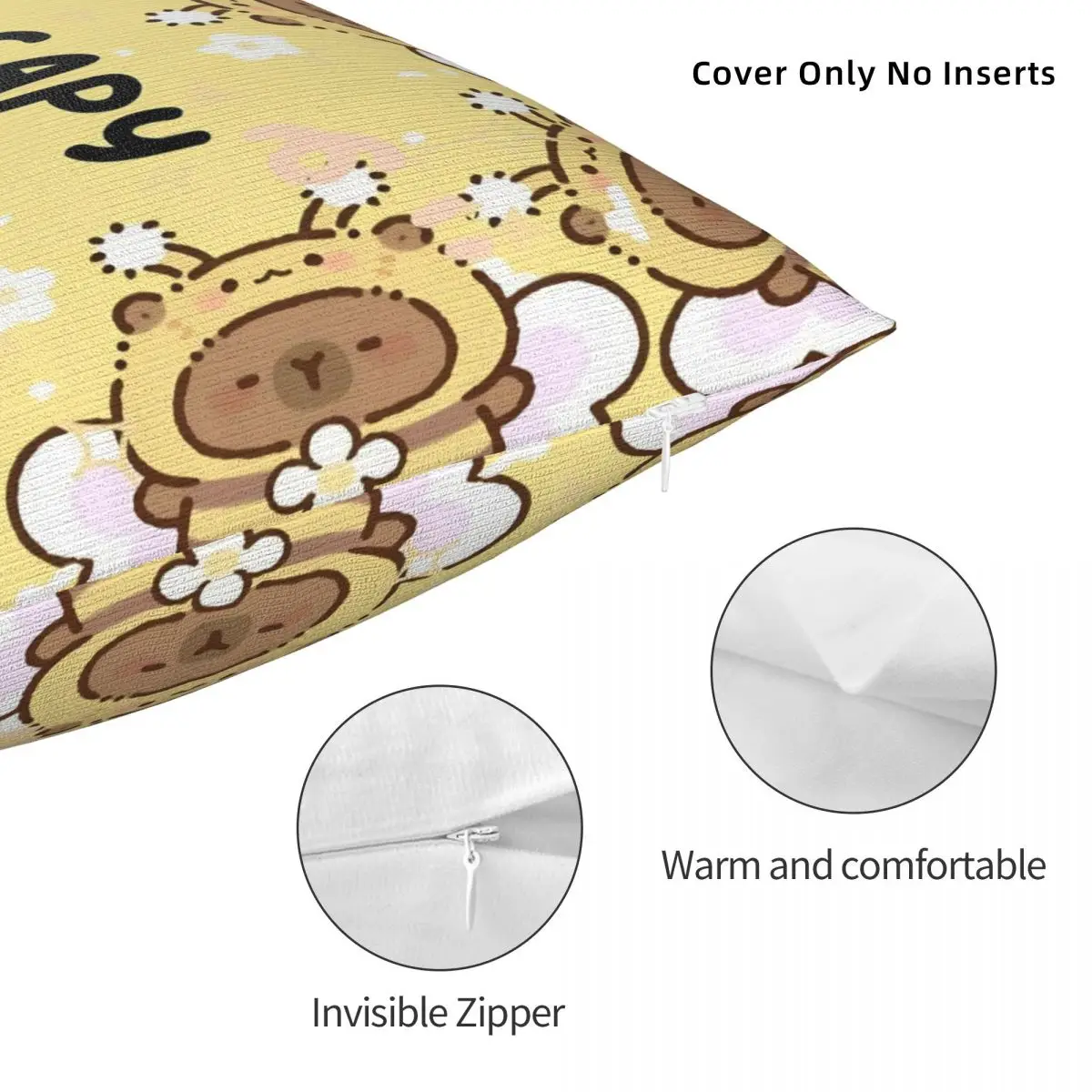 كابيبارا الكرتون كيس وسادة غطاء الوسادة لينة نمط وسادة غطاء الحديثة سادات ل أريكة ديكور المنزل #5