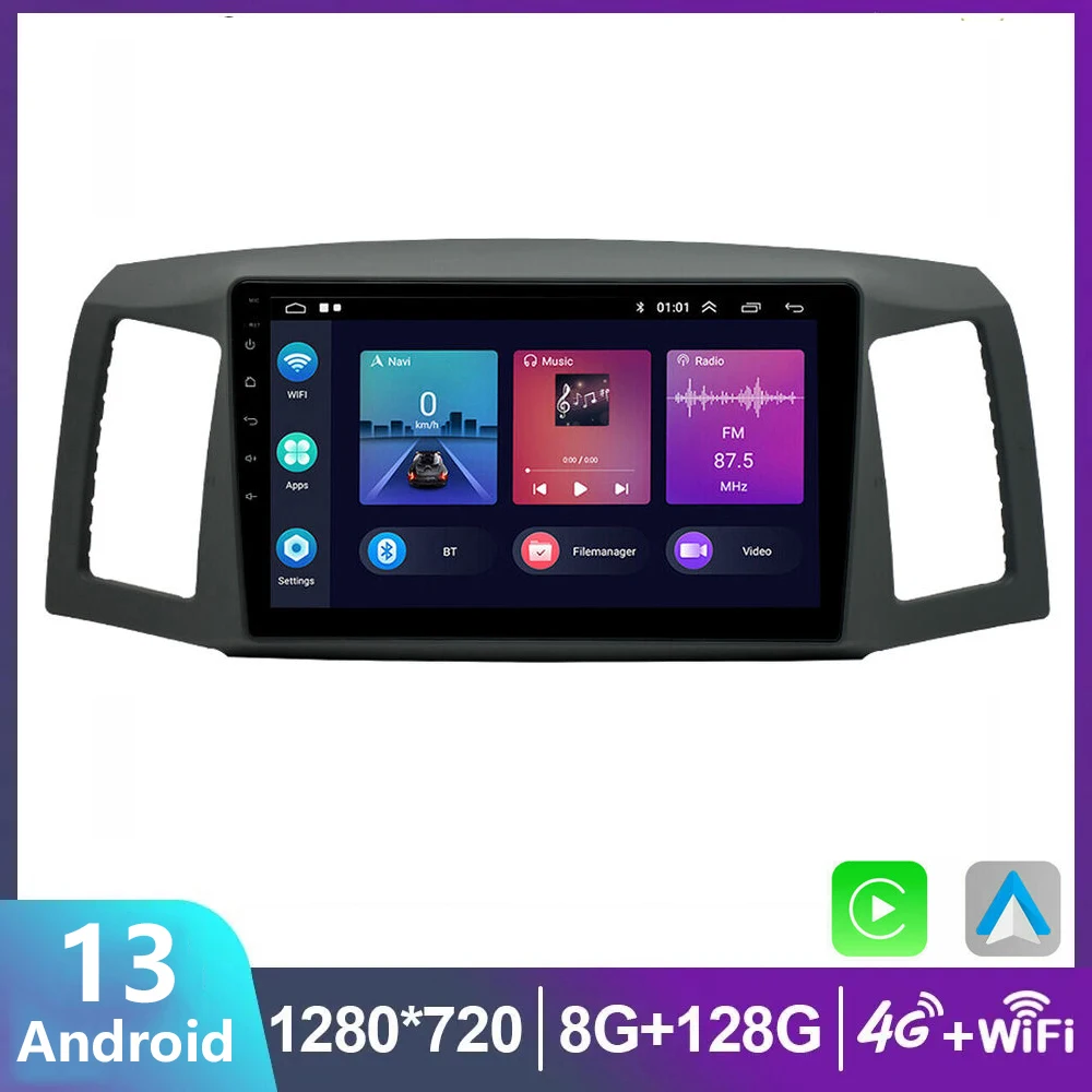 Android 13 For JEEP Grand Cherokee 2004 2005 - 2007 Car Radio 4G WIFI Video Player Carplay Auto FM GPS DSP Navigation No DVD