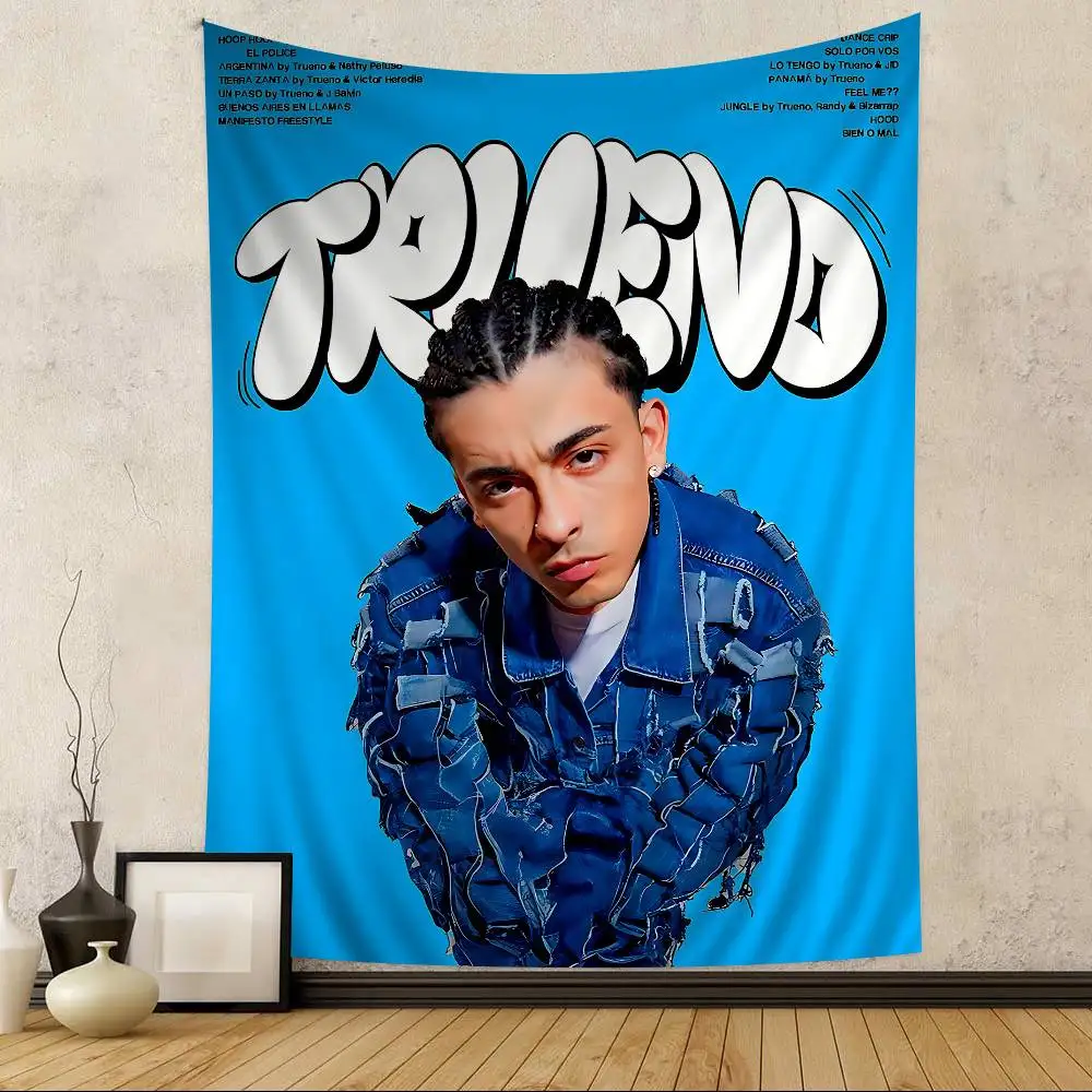 T-Trueno Rapper Cartoon Tapestry Art Science Fiction Room Home Decor Wall Hanging Sheets