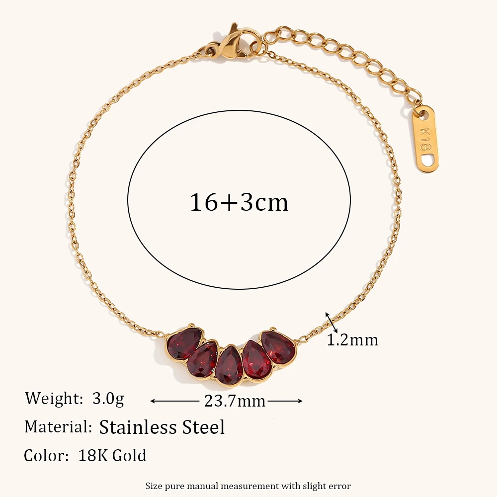 La.Muses Pomegranate Seed Shaped Bracelet Stainless Steel Bracelet Women's Fashion Waterproof Daily Jewelry Accessories