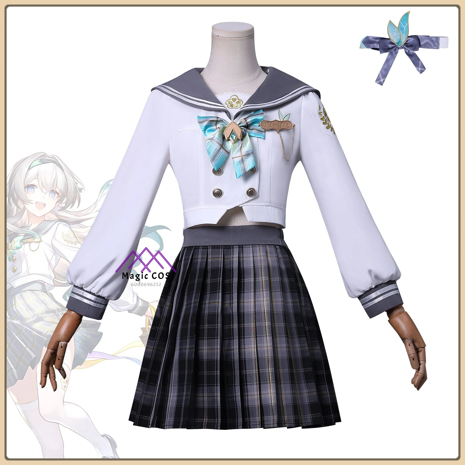 

Honkai: Star Rail Spring Gift Firefly Cosplay Costume Elastic Polyester Fabric Anime Outfit Full Set for Women Comic Con Party