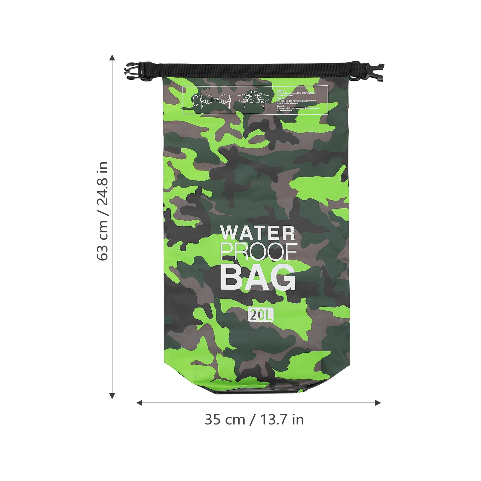 

Waterproof PVC Bucket Bag Large Capacity Foldable Tote Beach Shoulder Outdoor Camping Hiking Storage Pouch Portable Dry Backpack