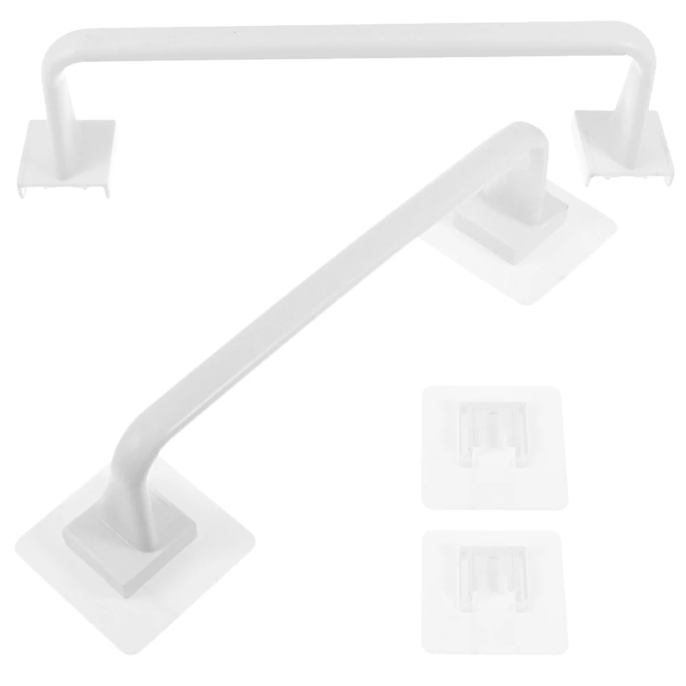 

2 Pcs Nail free Self Adhesive Bathroom Towel Rack Modern Kitchen Holder No Trace Rod Compact Design Versatile Tool Wall Mounted