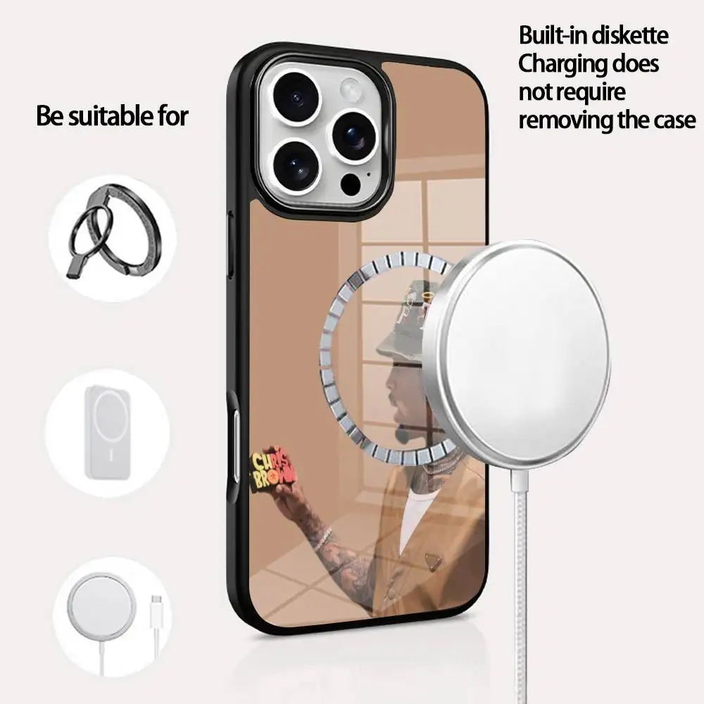 

Chris Brown Breezy Phone Case For IPhone 16 15 14 13 12 11 Pro Max Plus Mini Magsafe Mirror Wireless Magnetic Cover