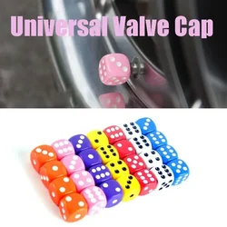 4PCS Dice Style Valve Caps Nipple Caps Tire Cover Tyre Valve Plugs Alloy Wheels ABS Tire Wheel Cover For Car Motorcycle Bike