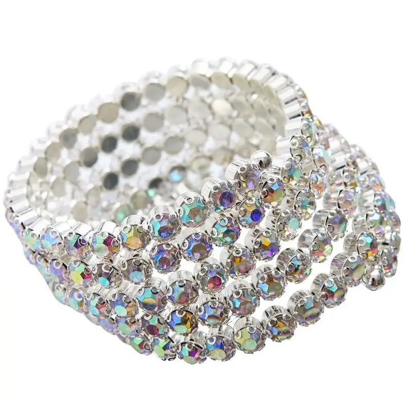 Pulsera de danza del vientre para adultos, brazalete de varias filas de diamantes, accesorios de anillo de brazo de mano de rendimiento, nueva India