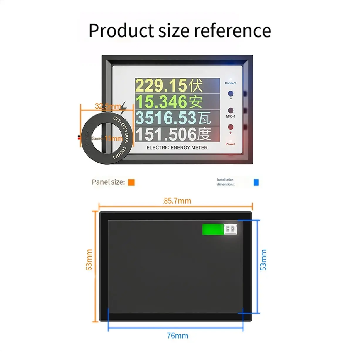 AT24CB/W AC20-320V WiFi Digital Display Power Voltmeter Ammeter Battery Capacity Tester 18 In1 Voltage Gauge Meter 100A