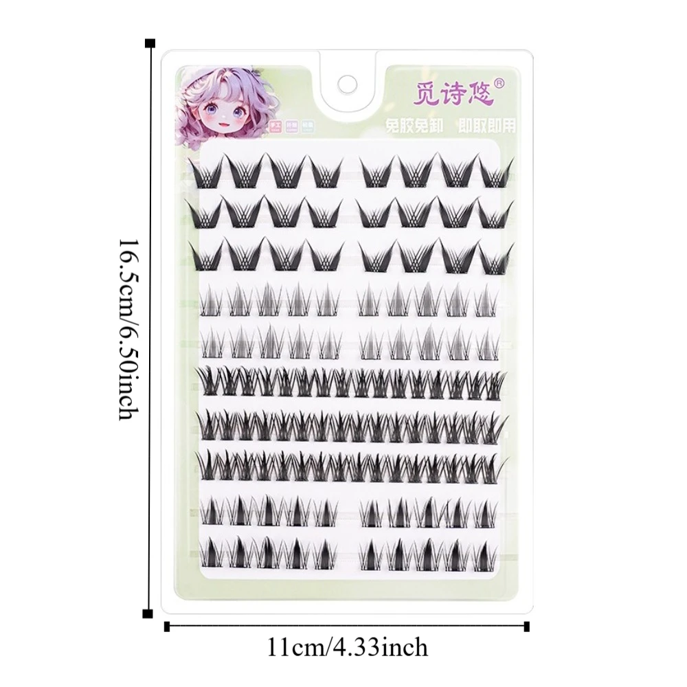 Faux cils 5D sans colle, 100 grappes, doux, auto-adhésif, bricolage, réutilisable, extension, dames, filles, mode