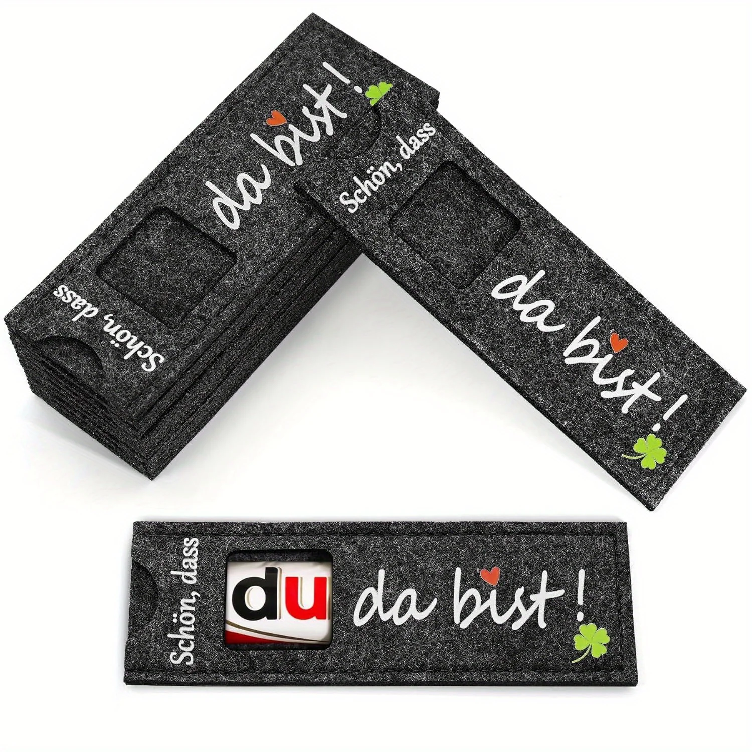 Pack de 10 fundas de fieltro para chocolate sin chocolate - Regalo para invitados - Regalo para bodas, bautizo, Navidad, cumpleaños