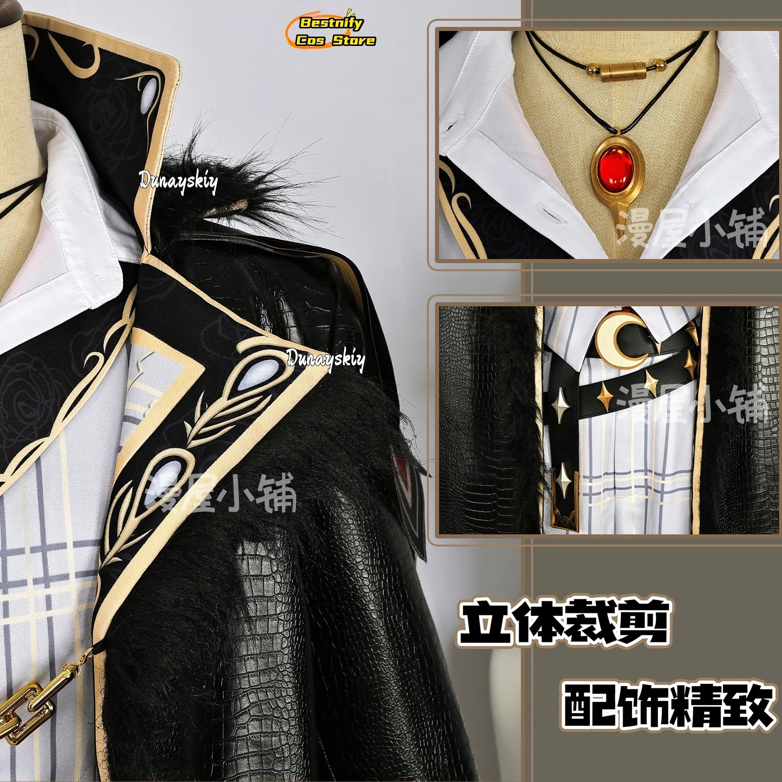 أزياء CosplayGame Identity V Prospector التأثيرية أزياء كلاسيكية لفارس الرأس في القرون الوسطى زي رافينوس للعب الأدوار شعر مستعار دعامة الأحذية