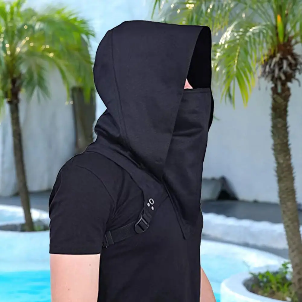Cyberpunk Cowl Hood Sjaal Korte Middeleeuwse Cape Assassin Hoed Pagan Kostuum Accessoire WarriorCloak Outfit Voor Halloween Cosplay