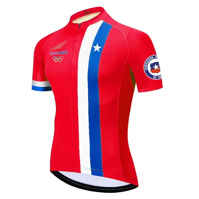 New Chile Jersey Cycling MTB Jacket Summer Bicycle Top Race Sport Wear Pro Short Shirt For Mountain Mmaillot Road Red Clothing