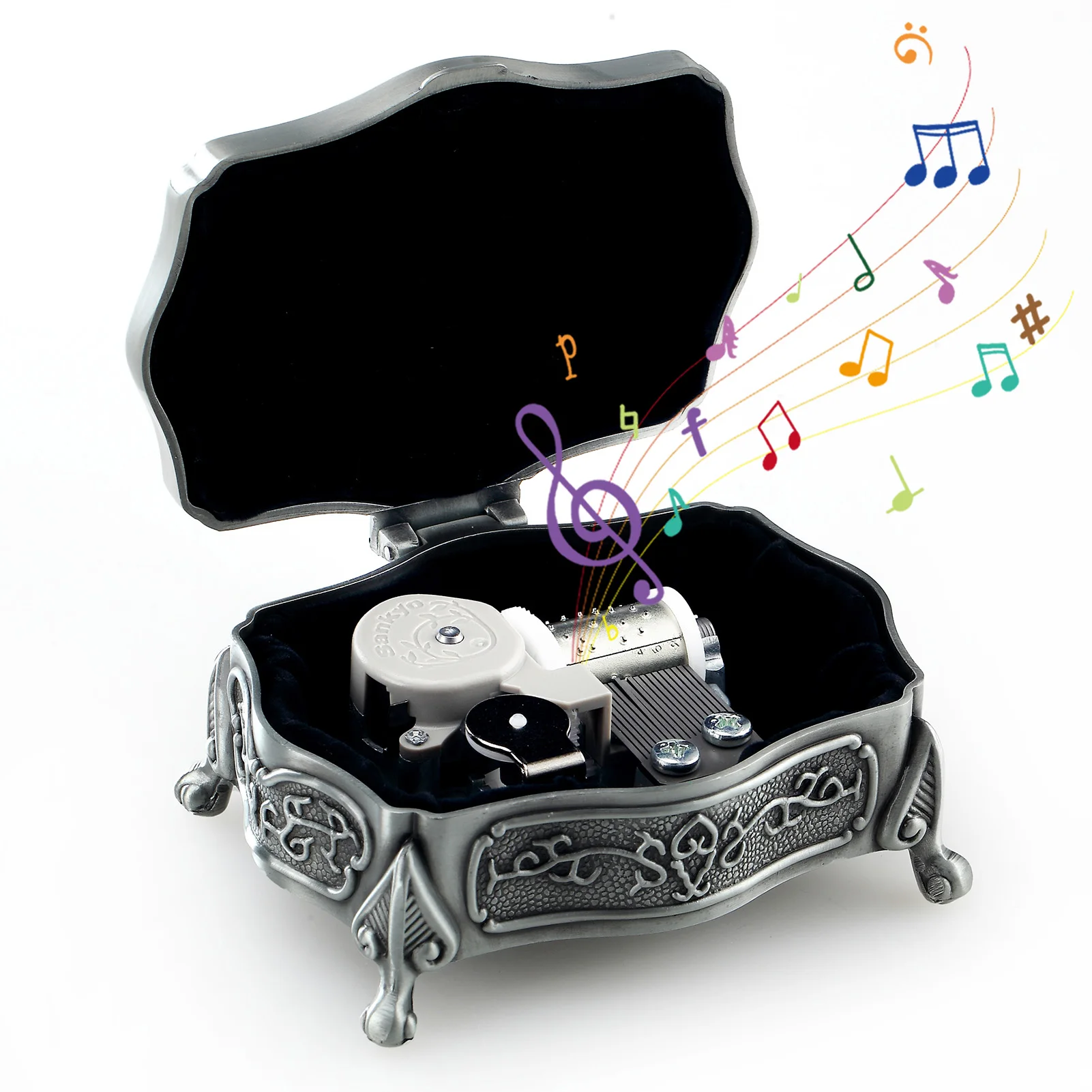 SOFTALK Castle in the Sky Gothic Style Metallic Music Box Gift for Friends Children Girls Wives Parents Christmas Birthday