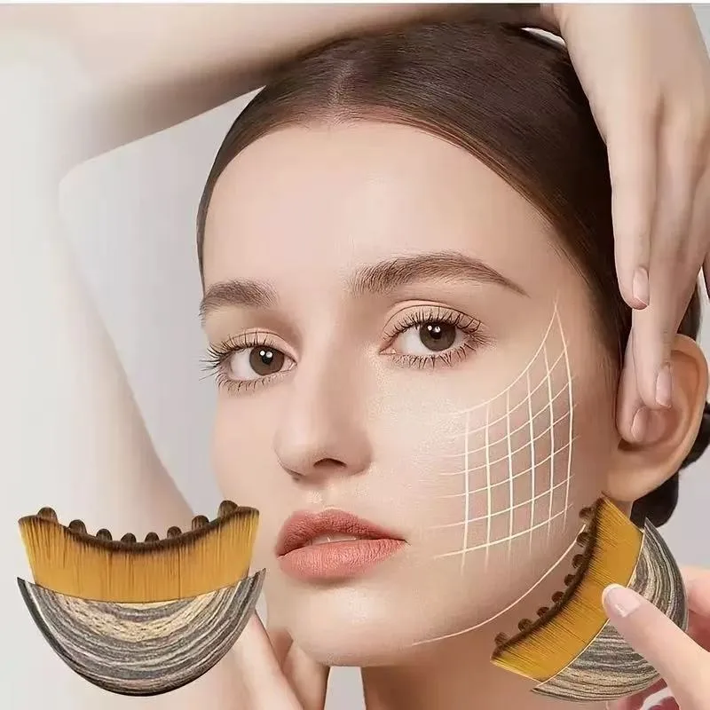 1 Stück Gesichtsmassagebürste Lymph-Kontur-Make-up-Tool Gesichts- und Körperpflege Weiche Borsten Schönheitssalon Heim Tägliche Hautmassage