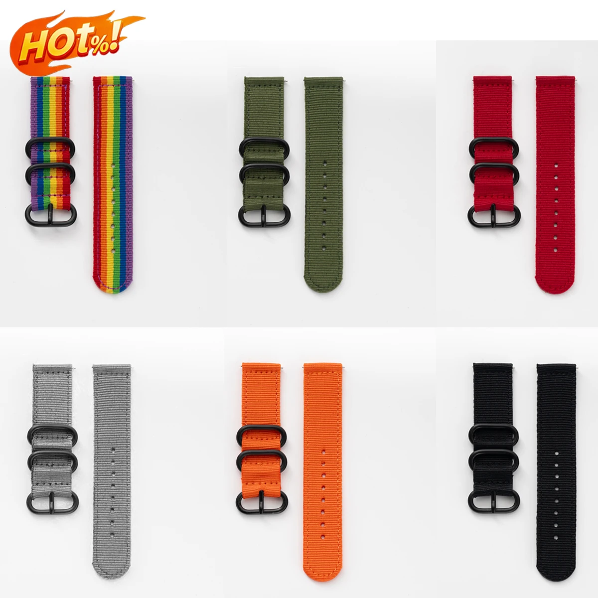18mm 24 22mm 20mm Gewebtes Nylon-Uhrenarmband für Samsung Galaxy 7 4 5 6 Classic Active2 Armband für CMF Watch Pro 3 2 Band