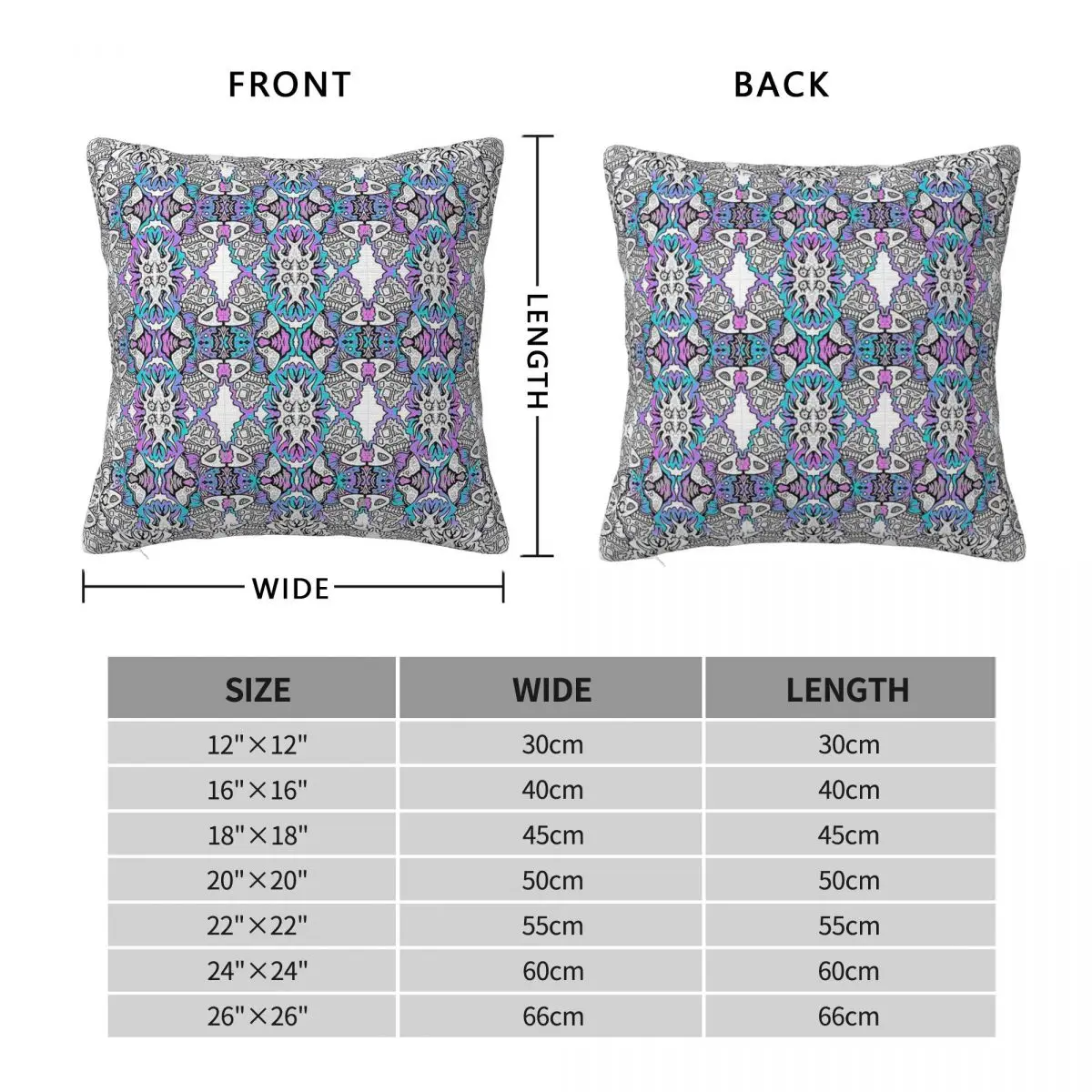 Black Ink Psychic Attack Pillowcase Polyester Linen Velvet Printed Zip Decor Throw Pillow Case Home Cushion Cover
