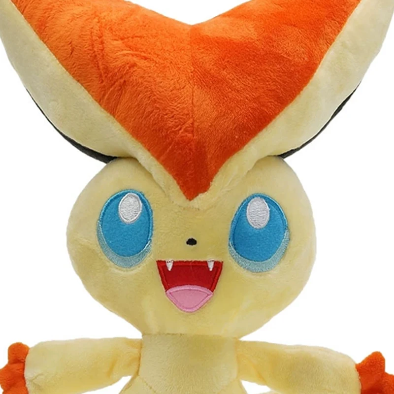 Kawaii # 494 Pokemon Victini Stuffed Toys Cartoon Plush Dolls Throw Pillow Birthday Gift for Kids Friends Boys Home Decoration
