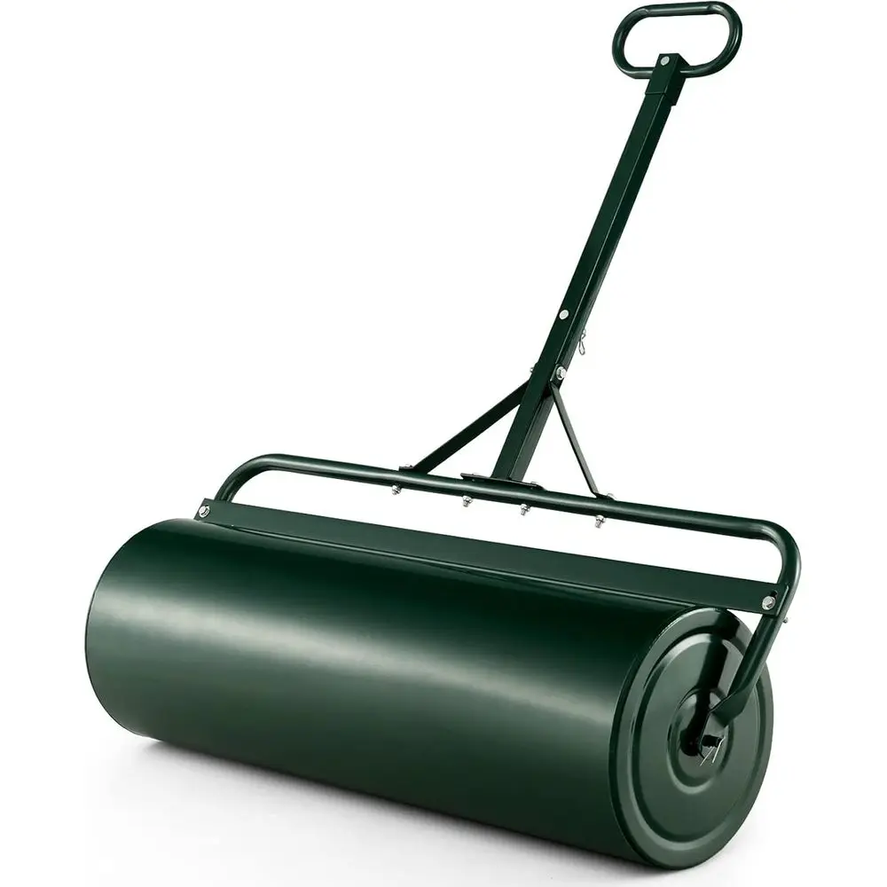

30 Gallon Steel Tow-Behind Lawn Roller with Water Filling for Yard, Park, and Garden Maintenance