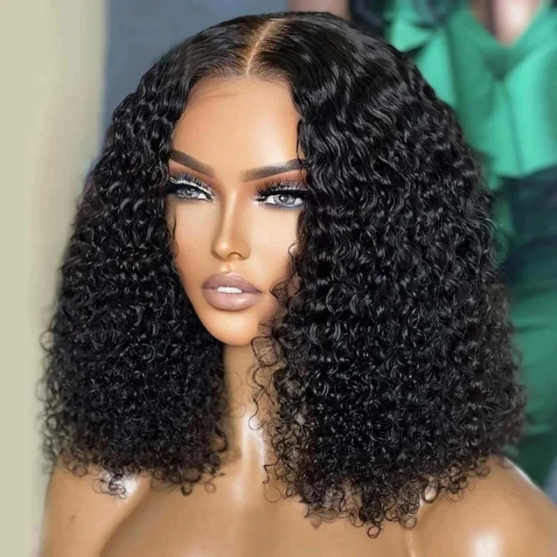 Bob Wig Curly Lace Front Human Hair Wig Black Wet And Wavy Lace Frontal Wig Brazilian Water Wave Wigs Human Hair Sale Clearance