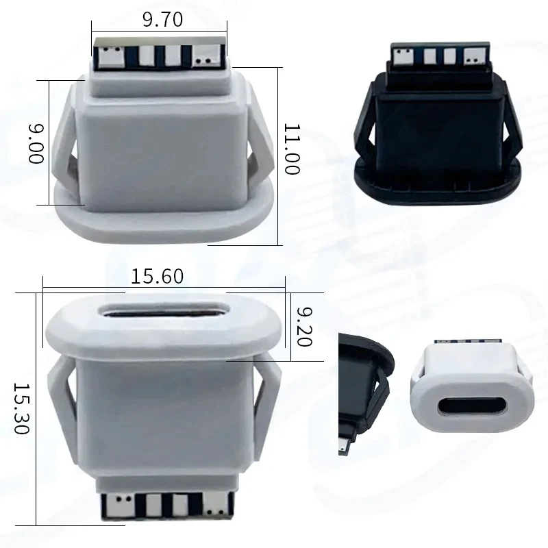 1-5pcs fibbia femmina USB Type-C connettore impermeabile 5pin 3A presa di ricarica rapida ad alta corrente USB-C spina di ricarica