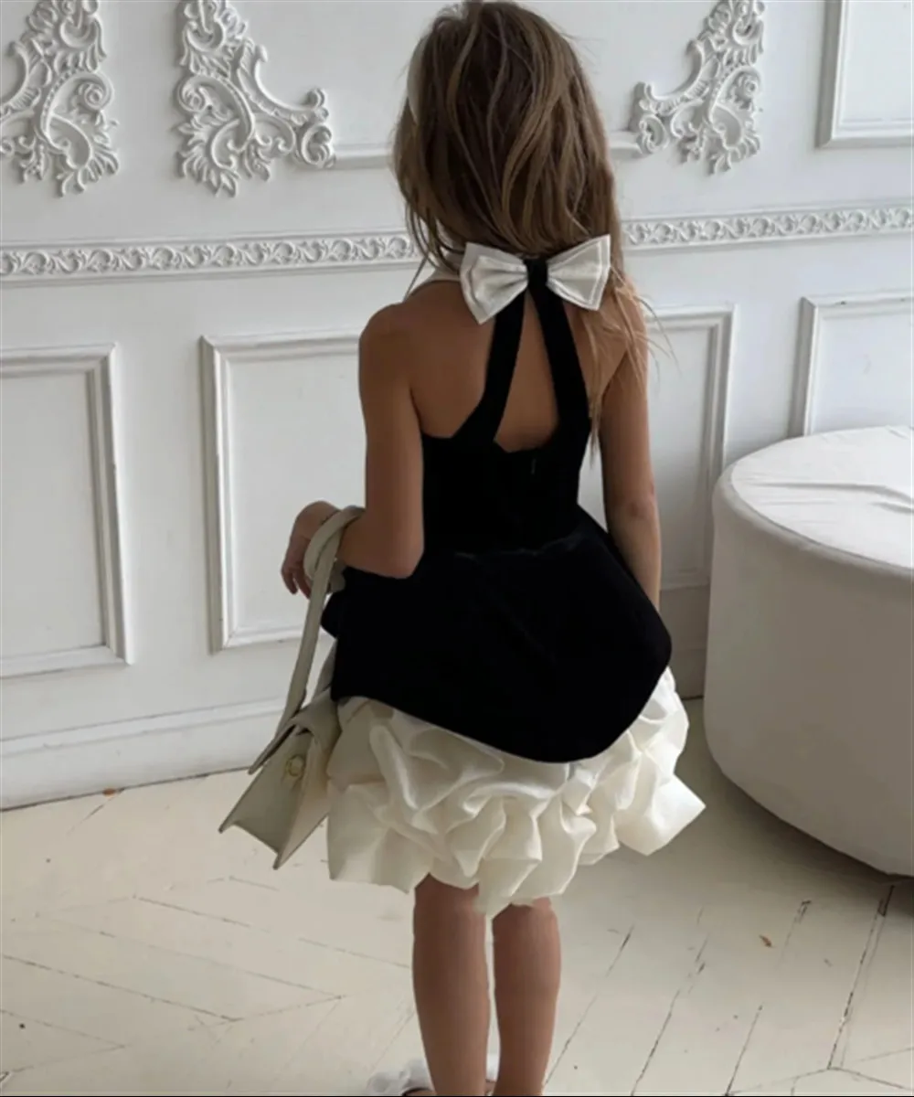 robe-de-demoiselle-d'honneur-personnalisee-en-satin-noir-avec-nœud-et-volants-longueur-genou-pour-mariage-fete-d'anniversaire-d'enfants-robe-de-premiere-communion-robe-de-bal