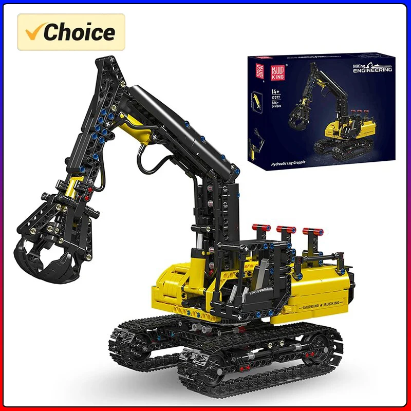 Mould King 17077 Technical Car Toys The Hydraulic Log Grapple Building Block Assembly Engine Truck Brick Set Kids Christmas Gift