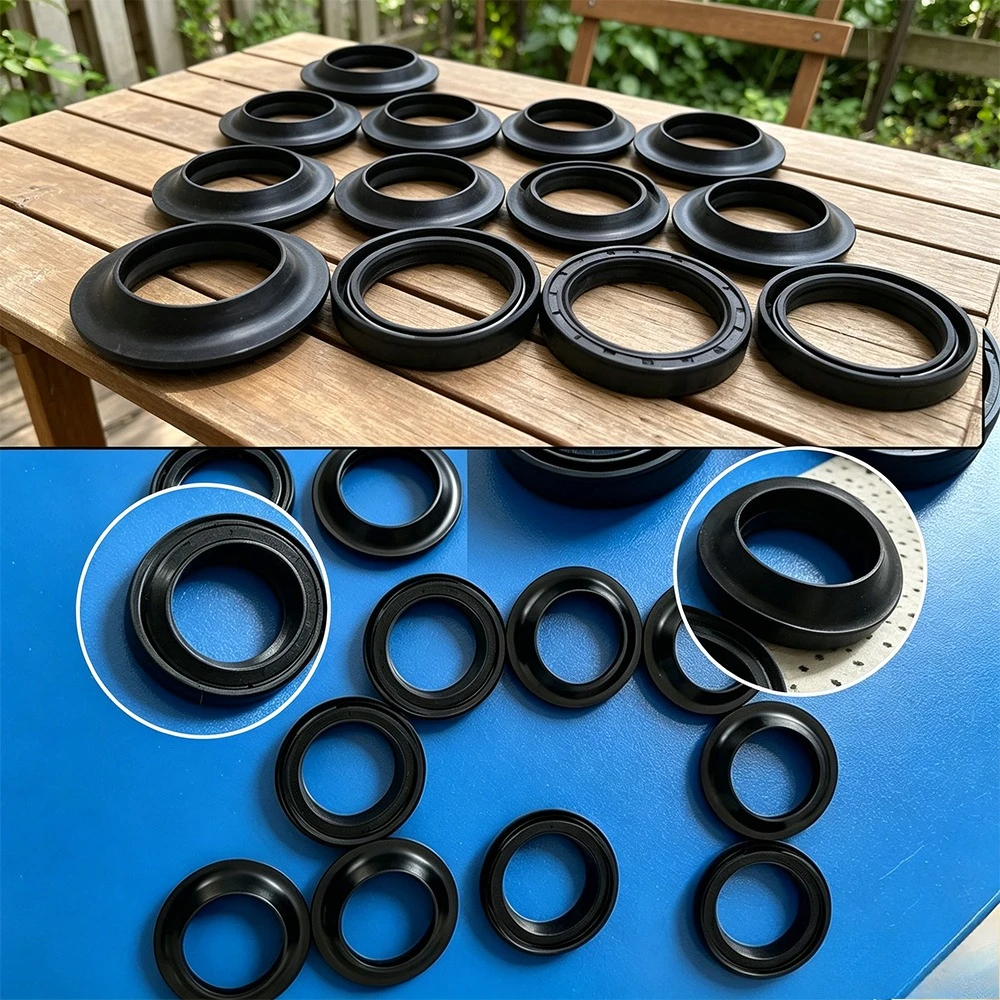 4/8/16 piezas 43x55x9.5/10.5 43*55 Retén de aceite y cubierta antipolvo para horquilla para KAWASAKI KDX200 KDX220 KDX 200 220 KLX250 KX250 KX500 KX 500 KLX 250