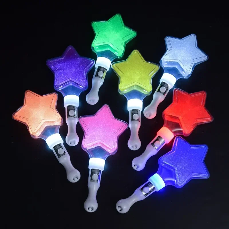 Event Glowing Colorful Five Pointed Star Flash Light LED Stick Fairy Wand Cheer Luminous Party Decoration glow party