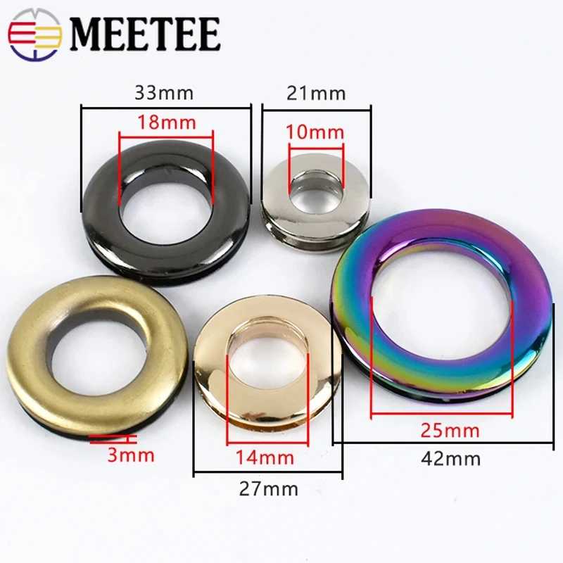 4/10 pz Meetee metallo O anello occhielli fibbia a vite 10-25mm borsa in pelle catena collegare chiusura occhiello borsa gancio decorativo mestiere