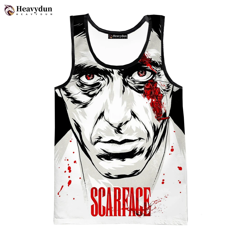 

2023 New Fashion Summer Men Tank Tops Sleeveless Spring Harajuku Personality Movie Scarface 3D Printed Tops Tees Men's Clothing