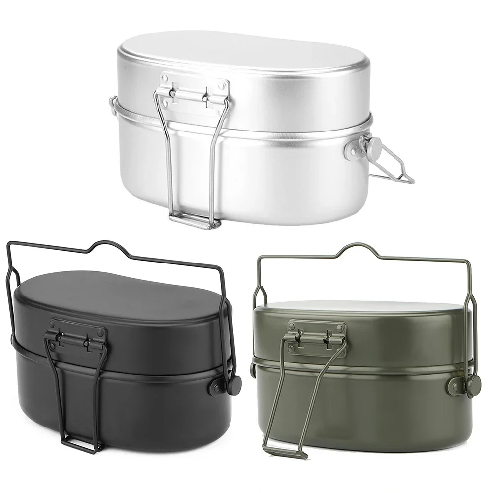 

Hiking Cookware Aluminium Lunch Box Cooking And Serving Ware Hanging Handle Groove Great For Travel Cooking For Camping