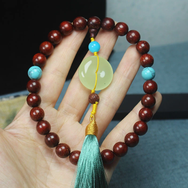 Zambian Rosewood Golden Star 10mm , Luminous Peace Amulet Handheld Pendant, Car Ornament