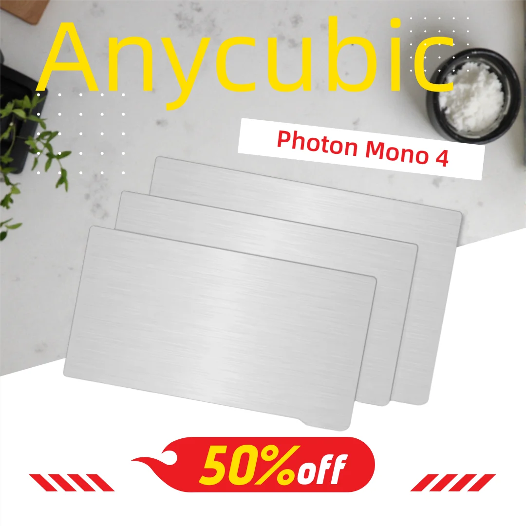 

Лист стали из смолы ENERGETIC для Anycubic Photon Mono 4, гибкая рабочая пластина 163x90 мм + магнитная платформа, детали 3D-принтера