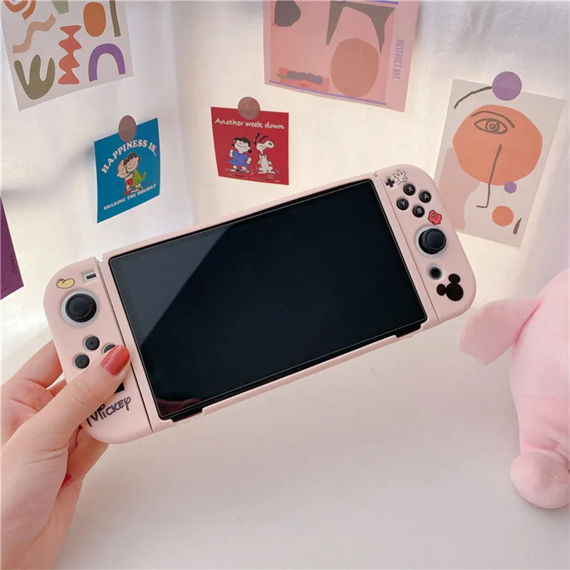 Disney Mickey Soft Case Dock Station Cover Protective Shell for Nintendo Switch Oled NS Console Crystal Protector Skin