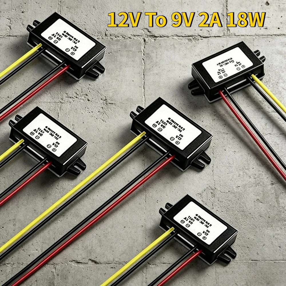 High Efficiency DC/DC Converter 12V Step Down To 9V 2A 18W Power Supply Module Waterproof Buck Voltage Reducer For Car Device