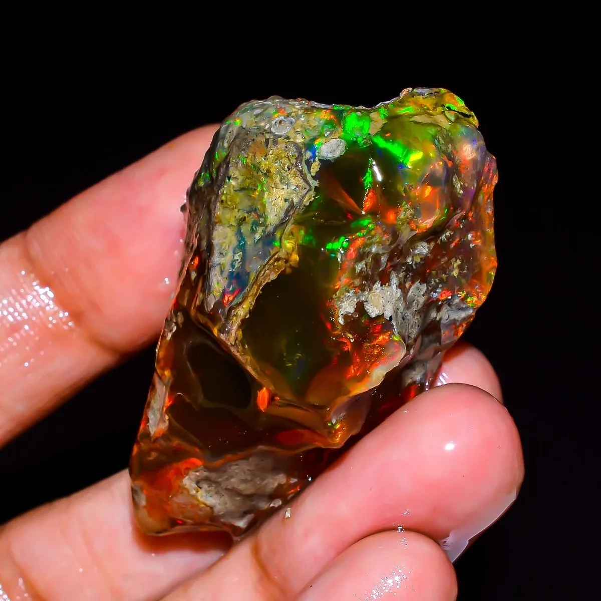 Natural Ethiopian Opal Rough 25-80CT Raw Fire Gemstone Loose Stone Randomly Selected One