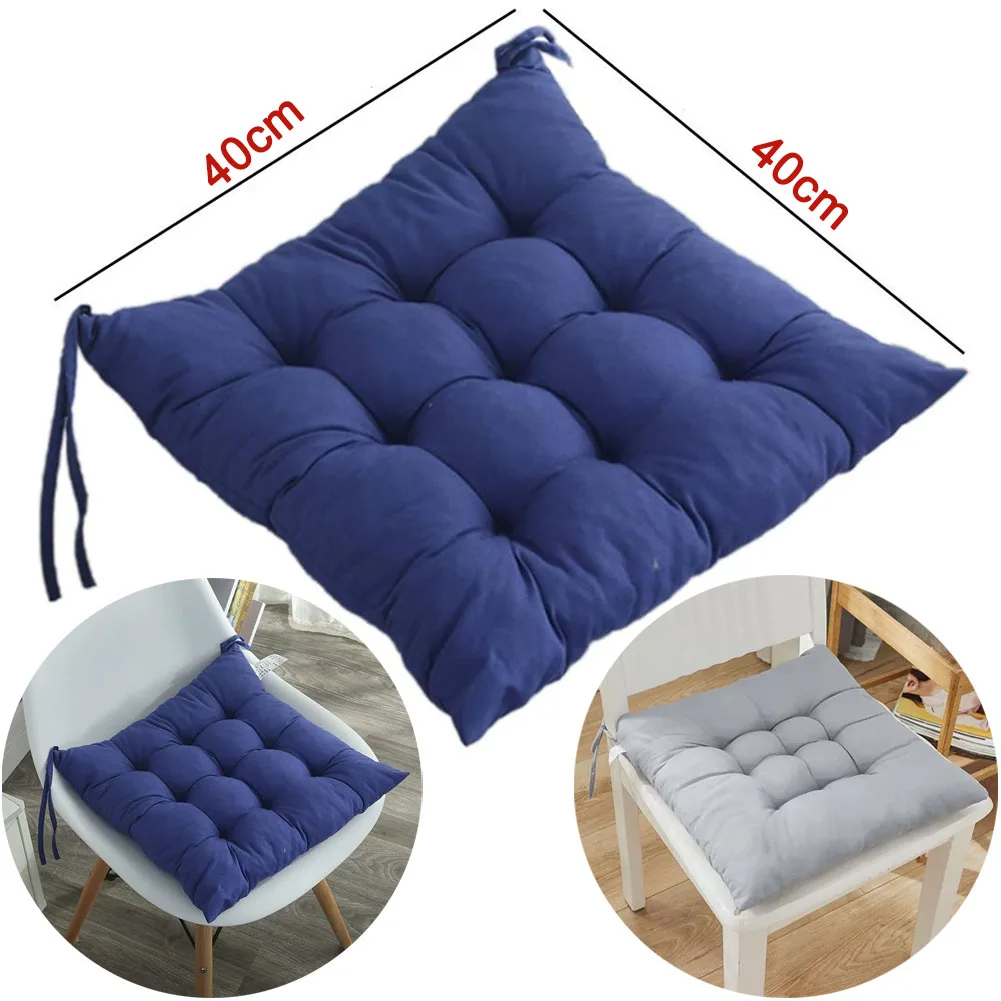 Thicken Sanded Seat Cushion Chair Cushion Kitchen Office Decoration Computer Cushion Tied To The Seat Chair Decoration 40x40cm