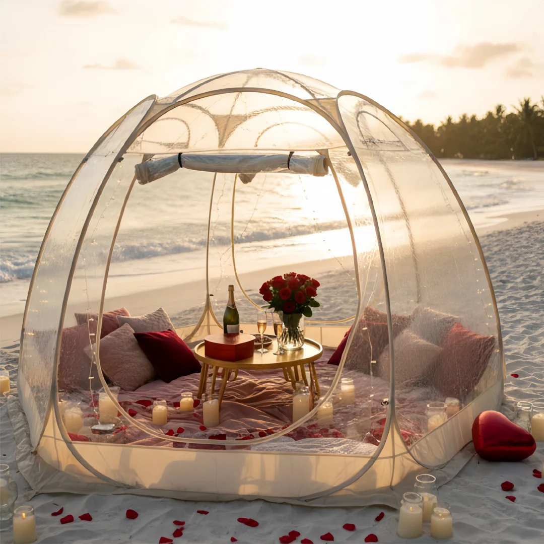 

Large Quick-Set Bubble Tent Portable Outdoor Igloo Extreme Cold Resistant Winter Shelter for Camping And Backyard Use