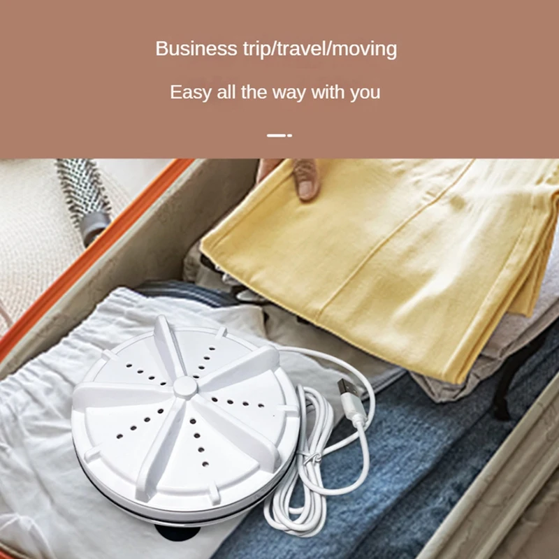 Portable Washing Machine Ultrasonic Turbine Mini Washing Machine With Suction Cups For Home Travel RV Apartment