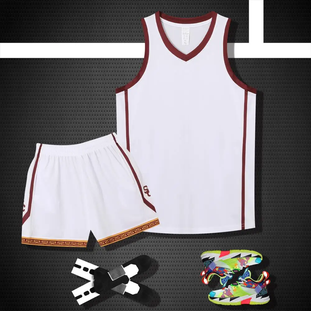 New Men's Basketball Suit Set Adult Children's Women's Quick Dried Ball Jersey Training and Competition Sports