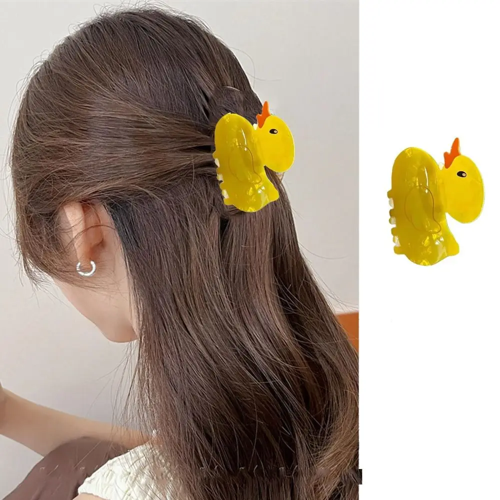 漫画ヘアアクセサリーイエローアヒルヘアクリップヘアスタイリングアクセサリーアクリルヘアクランプノンスリップヘアクリップ女の子