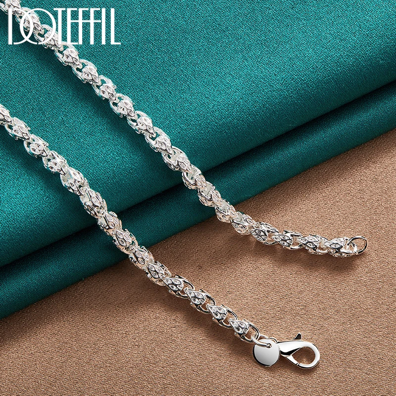 DOTEFFIL 925 Sterling Silver 20/24 Inch 5mm Naszyjnik z łańcuszkiem do kranu dla kobiet Mężczyzna Moda Biżuteria zaręczynowa ślubna — zdjęcie 6