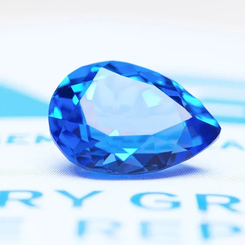 Lab Grown Cobalt Spinel Blue Demon Color Pear Shaped VVS1 Charms Diy Jewel Making Materials Selectable  AGL Certificate