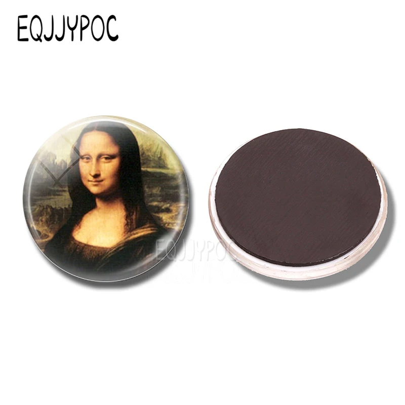 Home Decor 30MM Glass Fridge Stickers Magnet Decoration Art Women In Famous Paintings Refrigerator Magnets